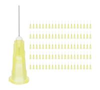 uxcell Blunt Tip Dispensing Needles, 100 Pcs 0.5 Inch 30G Glue Dispensing Stainless Steel Needle Tip Liquid Dispenser for Industrial Oil or Glue Applicator, Light Yellow
