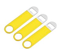 uxcell Bottle Opener, 3pcs 7" - Stainless Steel Flat Beer Bottle Opener, Bartender Beer Opener for Bar, Party, Restaurant (Yellow)