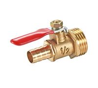 uxcell Brass Air Ball Valve Shut-Off Switch G1/2 Male to 5/16" Hose Barb Pipe Tubing Fitting Coupler 180 Degree Operation Handle