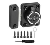 uxcell Cabinet Door Latch 2.05 x 1.65 Inch Zinc Alloy Keyless Combination Lock for Kitchen Cabinet Office Drawer Wooden Furniture Dark Black 1Pcs