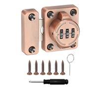 uxcell Cabinet Door Latch 2.05 x 1.65 Inch Zinc Alloy Keyless Combination Lock for Kitchen Cabinet Office Drawer Wooden Furniture Red 1Pcs