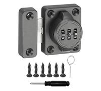 uxcell Cabinet Door Latch 2.05 x 1.65 Inch Zinc Alloy Keyless Combination Lock for Kitchen Cabinet Office Drawer Wooden Furniture Gray 1Pcs