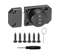 uxcell Cabinet Door Latch 2.17 x 1.5 Inch Zinc Alloy Keyless Combination Lock for Kitchen Cabinet Office Drawer Wooden Furniture Black 1Pcs