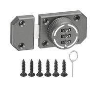 uxcell Cabinet Door Latch 2.17 x 1.5 Inch Zinc Alloy Keyless Combination Locks for Office Drawer Kitchen Cabinet Wooden Furniture Gray 1Pcs