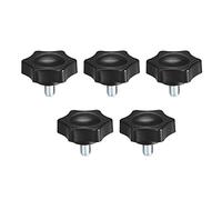 uxcell Clamping Handle Screw Knobs Handle Star Knob M6 x 10mm Male Thread 5pcs