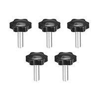 uxcell Clamping Screw Knob, 38mm Dia Plum Hex Shaped Grips Star Knob M10 x 30mm Male Thread, 5pcs