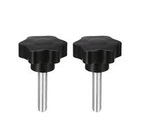 uxcell Clamping Screw Knob, 48mm Dia Plum Hex Shaped Grips Star Knob M10 x 50mm Male Thread, 2pcs