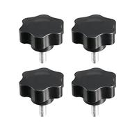 uxcell Clamping Screw Knob, 48mm Dia Plum Hex Shaped Grips Star Knob M8 x 20mm Male Thread, 4pcs