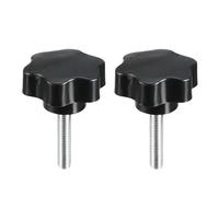 uxcell Clamping Screw Knob, 48mm Dia Plum Hex Shaped Grips Star Knob M8 x 40mm Male Thread, 2pcs