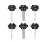 uxcell Clamping Screw Knob, Plum Hex Shaped Grips Star Knob M6 x 40mm Male Thread, 6 Pcs