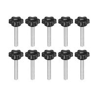 uxcell Clamping Screw Knob, Plum Hex Shaped Grips Star Knob M6 x 50mm Male Thread, 10 Pcs