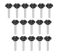 uxcell Clamping Screw Knob, Plum Hex Shaped Grips Star Knob M6 x 50mm Male Thread, 16 Pcs