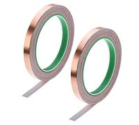uxcell Double Sided Conductive Tape Slug Repellent Copper Foil Tape Adhesive 10mm x 20m/21.8yards Length for Guitar, EMI Shielding Crafts, Electrical Repairs, Stained Glass 2 Roll