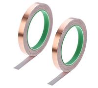 uxcell Double Sided Conductive Tape Slug Repellent Copper Foil Tape Adhesive 12mm x 20m/21.8yards Length for Guitar, EMI Shielding Crafts, Electrical Repairs, Stained Glass 2 Roll