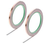 uxcell Double Sided Conductive Tape Slug Repellent Copper Foil Tape Adhesive 5mm x 20m/21.8yards Length for Guitar, EMI Shielding Crafts, Electrical Repairs, Stained Glass 2 Roll