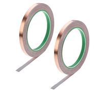 uxcell Double Sided Conductive Tape Slug Repellent Copper Foil Tape Adhesive 8mm x 20m/21.8yards Length for Guitar, EMI Shielding Crafts, Electrical Repairs, Stained Glass 2 Roll