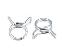 uxcell Double Wire Spring Hose Clamp 13mm Inner Dia Fit 13.5-14.5mm OD Hose Fuel Line Silicone Tube Spring Clips Zinc Plated 10Pcs