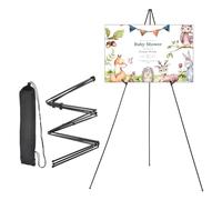 uxcell Easel Stand for Display, 66" Metal Floor Easel Stand for Wedding Sign, Adjustable Tripod Easel for Painting Canvas, Display Show, Arts, Black