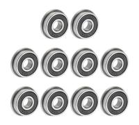 uxcell F608-2RS Flanged Ball Bearing 8x22x7mm Double Sealed Chrome Steel Flange Bearings, 10pcs