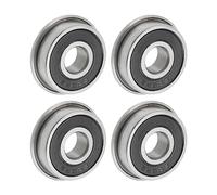 uxcell F608-2RS Flanged Ball Bearing 8x22x7mm Double Sealed Chrome Steel Flange Bearings, 4pcs