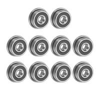 uxcell F623-2RS Flanged Ball Bearing 3x10x4mm Double Sealed Chrome Steel Flange Bearings, 10pcs