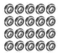 Uxcell F623-2RS Flanged Ball Bearing 3x10x4mm Double Sealed Chrome Steel Flange Bearings, 20pcs
