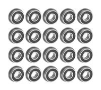 Uxcell F623-2RS Flanged Ball Bearing 3x10x4mm Double Sealed Chrome Steel Flange Bearings, 20pcs