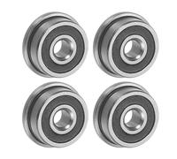 uxcell F623-2RS Flanged Ball Bearing 3x10x4mm Double Sealed Chrome Steel Flange Bearings, 4pcs
