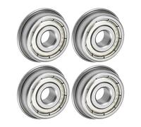 uxcell F625ZZ Flanged Ball Bearing 5x16x5mm Double Shielded Chrome Steel Flange Bearings, 4pcs