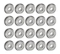 uxcell F695ZZ Flanged Ball Bearing 5x13x4mm Double Shielded Chrome Steel Flange Bearings, 20pcs