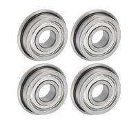 uxcell F695ZZ Flanged Ball Bearing 5x13x4mm Double Shielded Chrome Steel Flange Bearings, 4pcs