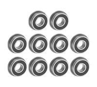 uxcell F696-2RS Flanged Ball Bearing 6x15x5mm Double Sealed Chrome Steel Flange Bearings, 10pcs