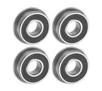 uxcell F696-2RS Flanged Ball Bearing 6x15x5mm Double Sealed Chrome Steel Flange Bearings, 4pcs