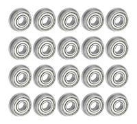 uxcell F696ZZ Flanged Ball Bearing 6x15x5mm Double Shielded Chrome Steel Flange Bearings, 20pcs