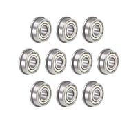 uxcell F696ZZ Flanged Ball Bearing 6x15x5mm Shielded Chrome Steel Bearings 10pcs