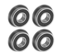 uxcell F698-2RS Flanged Ball Bearing 8x19x6mm Double Sealed Chrome Steel Flange Bearings, 4pcs