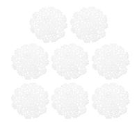 uxcell Fabric Coasters, 8pcs 4" - Cotton Woven Crochet Doilies, Lace Embroidery Cup Mat with Floral Pattern for Wedding Party Decoration (White)