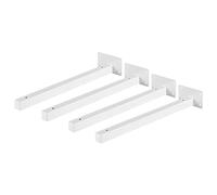 uxcell Floating Shelf Brackets, 4pcs 12"(300mm) Industrial Metal Brackets for Shelves Wall Mounted Shelf Supports, White