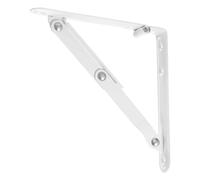 uxcell Folding Bracket 6 Inch 150mm for Shelves Table Desk Wall Mounted Support Collapsible Long Release Arm Space Saving Carbon Steel 2pcs (White)