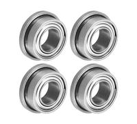 uxcell FR144ZZ Flanged Ball Bearing 1/8 x 1/4 x 7/64 inch Double Shielded Chrome Steel Flange Bearings, 4pcs