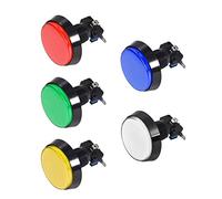 uxcell Game Push Button 60mm Round 12V LED Illuminated Push Button Switch with Micro Switch for Arcade Video Games 5 Colors 5pcs