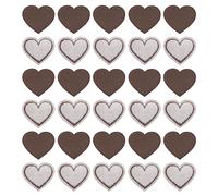 uxcell Heart Shaped Iron on Patches Embroidered Heart Patch Iron On Transfer Patches for Clothing Repair Backpack Shoes Decoration Brown 30PCS 1.57"x1.37"