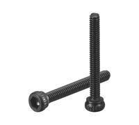 uxcell Hex Socket Bolts (M1.4-0.3x12), Grade 12.9 Carbon Steel Hex Socket Drive Screws, Black, 50 Pcs