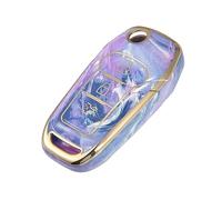 Uxcell Key Fob Case Cover 3 Button TPU Shell Purple for Ford F150 2015-2018