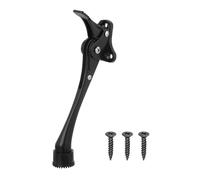 uxcell Kickdown Door Stop, One Touch Kickdown Door Stopper Holder with Non-Slip Rubber Tip and Screws, 8-Inch Metal Door Kickstand for Bottom of Door, Black