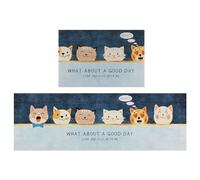 Uxcell Kitchen Floor Mats Set of 2 Thick Long and Short Kitchen Rugs Cushioned Anti Slip Mats Set Non Slip Waterproof Kitchen Mats for Floor Comfort Mat Cat 40 x 60 cm + 40 x 120 cm