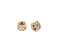 uxcell knurled Insert Nuts, 100Pcs M4 x 4mm(L) x 6mm(OD) Female Thread Brass Threaded Insert Embedment Nut for 3D Printer