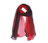 Uxcell Long Chiffon Light Wedding Scarf Silky Gradient Color Party Shawl Spring Summer Beach Wrap for Women Red Black 63"x19.6"