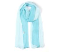 Uxcell Long Chiffon Light Wedding Scarf Silky Gradient Color Party Shawl Spring Summer Beach Wrap for Women Light Blue 63"x19.6"