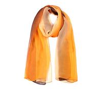 Uxcell Long Chiffon Lightweight Sheer Wedding Scarf Silky Gradient Color Party Shawl Spring Summer Beach Wrap for Women Coffee Orange 63"x19.6"
